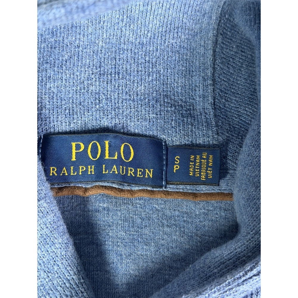 Polo Ralph Lauren Sweater Mens Size Small Blue Shawl Collar Pullover Cotton Pony - Picture 4 of 9